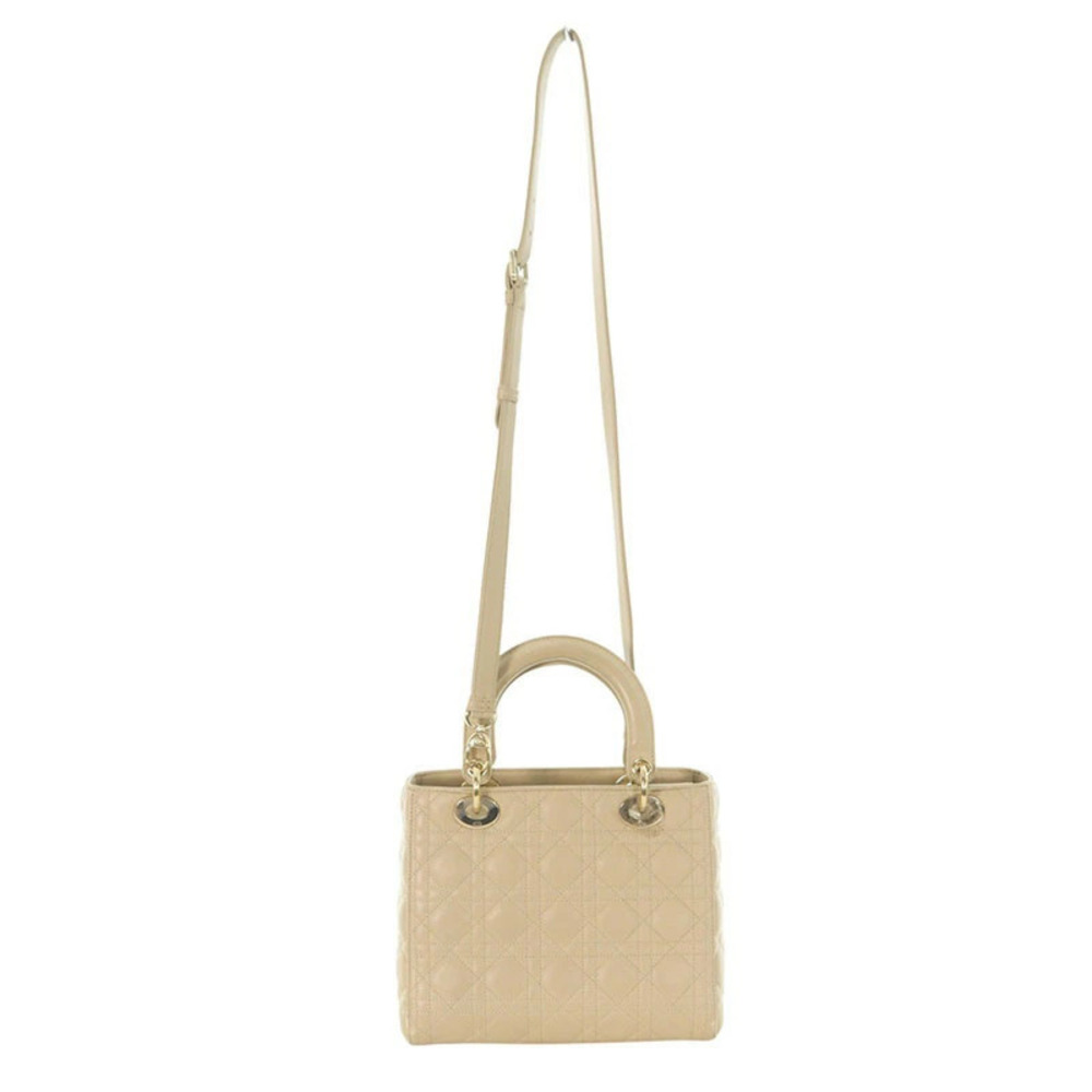 Christian Dior Lady Dior Quilted Leather Handbag Beige - Picture 2 of 5